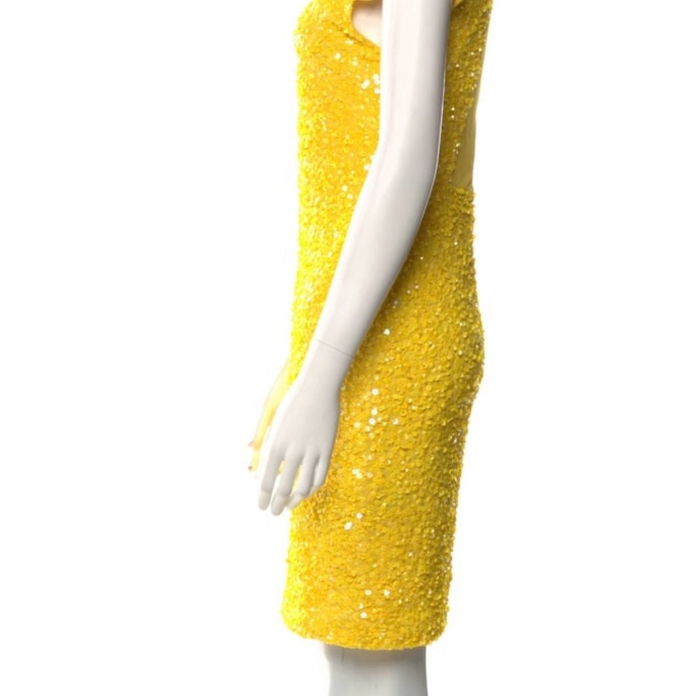 Alice + Olivia yellow sequin dress - Picture 3 of 4